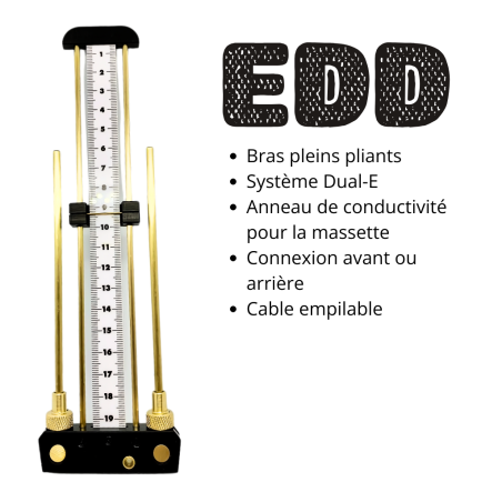 Antenne de Lecher EDD® coloris Noir, vue de face