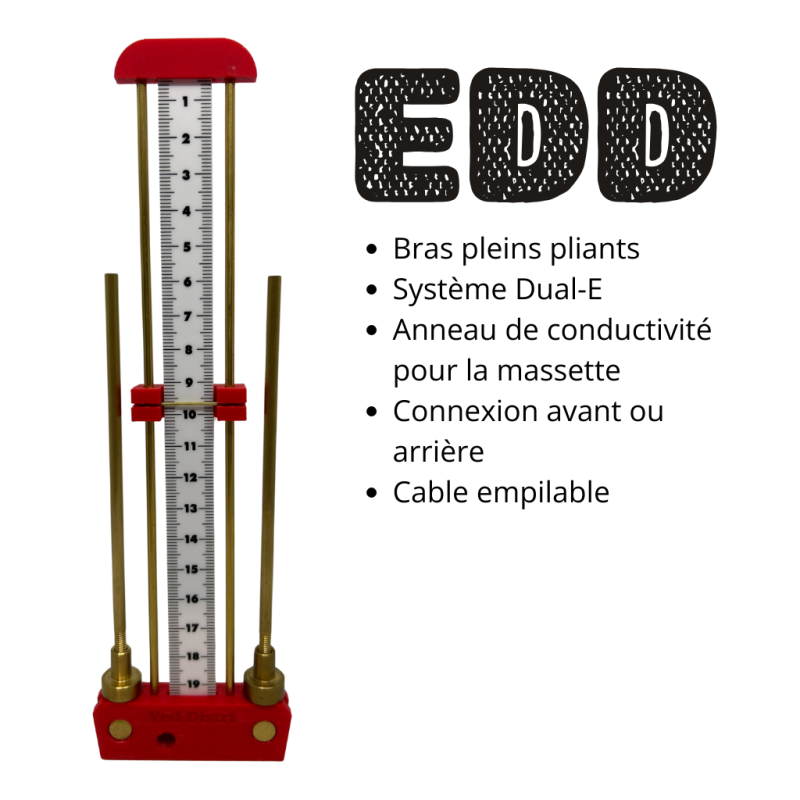 Antenne de Lecher EDD® coloris Rouge, vue de face