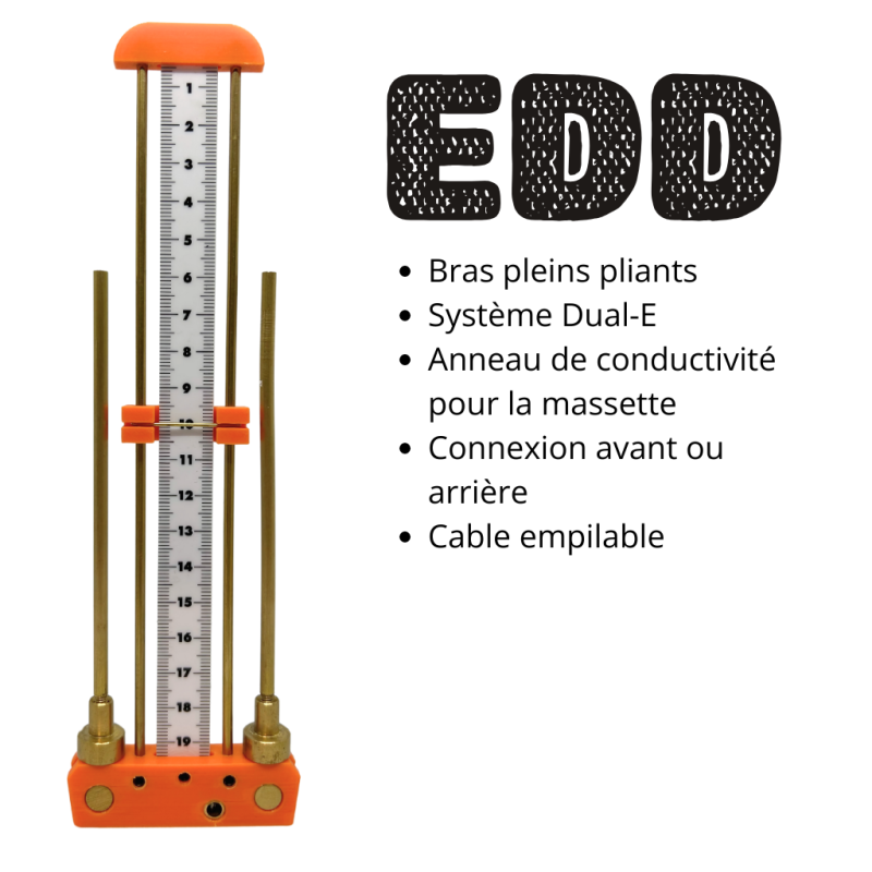 Antenne de Lecher EDD® coloris Orange, vue de face