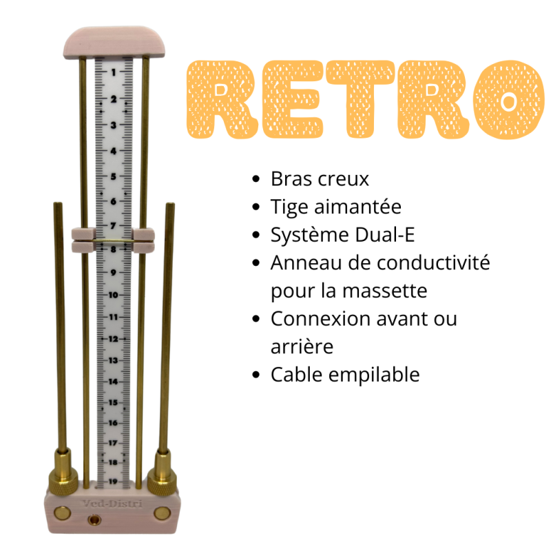 ANTENNE DE LECHER RETRO de couleur Pastel avec tige aimantée et bras creux
