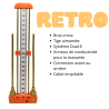 ANTENNE DE LECHER RETRO de couleur Orange avec tige aimantée et bras creux
